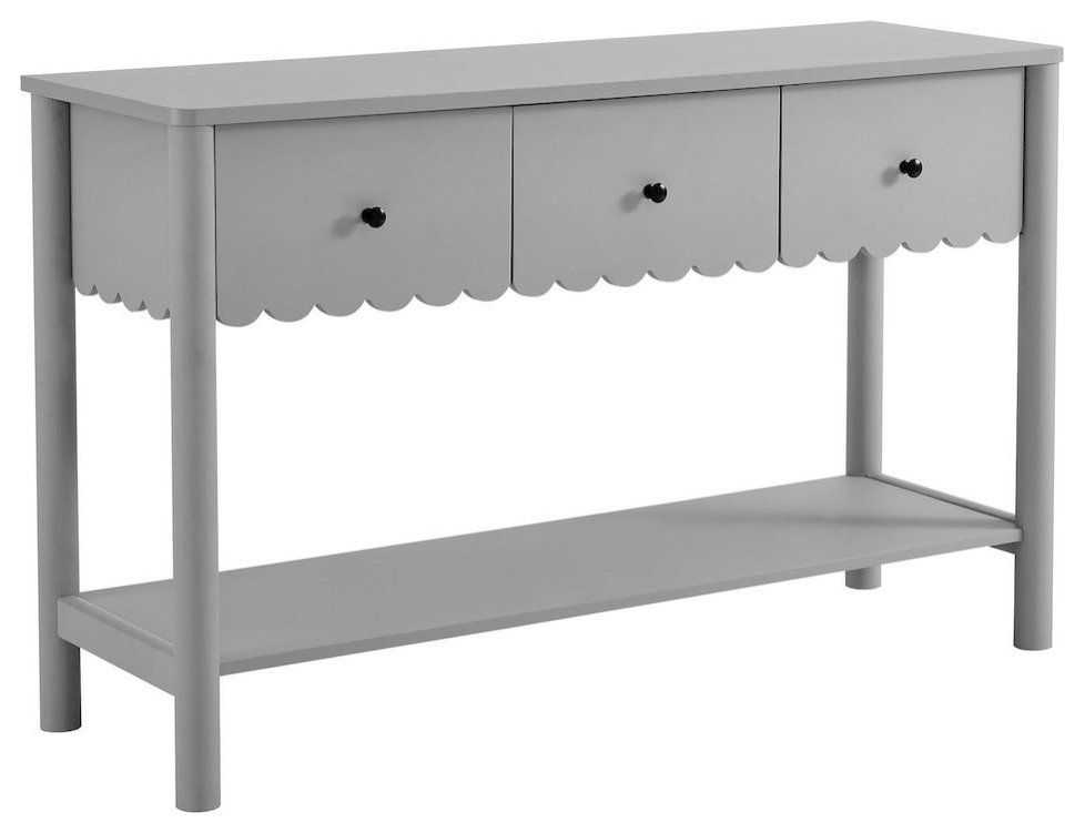 Emmeline 3-Drawer Scalloped Console Table - Contemporary - Dining Sets - By Bison Commerce | Houzz in A Closer Look at the Emmeline Scalloped Console Table White Edition