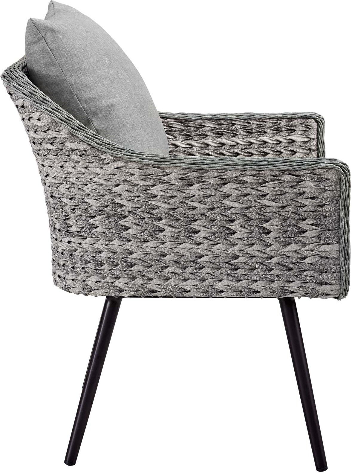 Endeavor Gray 3 Piece Outdoor Patio Wicker Rattan Sectional Sofa Set ... intended for Endeavor 3 Piece Outdoor Patio Wicker Rattan Dining Set, Gray