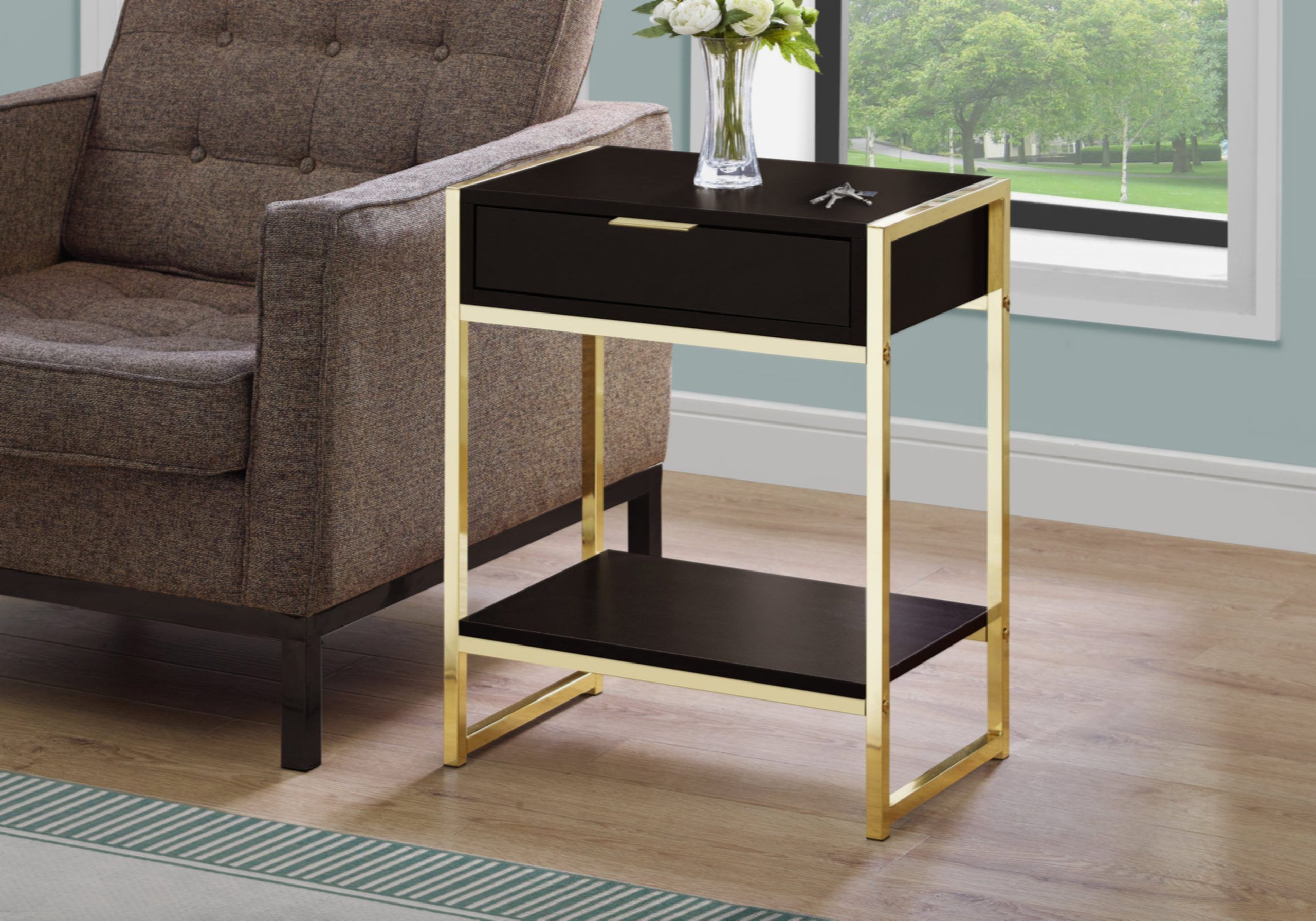 Everly Quinn Accent Table, Side, End, Nightstand, Lamp, Storage Drawer ... intended for The Enduring Charm of Brown Accent Tables Elevating Your Home Decor