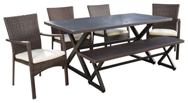 Gdf Studio 6-Piece Tripoli Outdoor Aluminum Dining Set - Tropical ... for Aesthetic and Durable Outdoor Living The Tripoli Set Experience