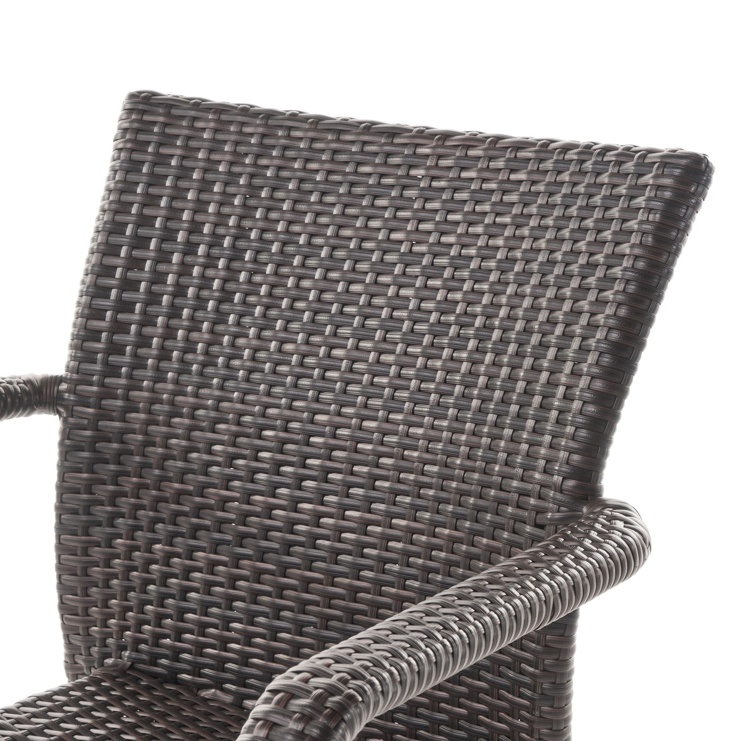 Gdf Studio 7-Piece Netton Outdoor Dining Set With Brown Wood Table And Chairs - Tropical ... intended for Everyday Living With the GDF Studio Orange/Brown Outdoor Furniture