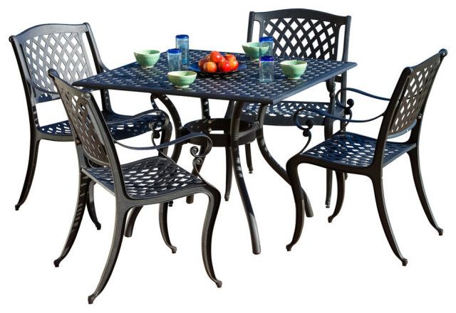 Gdf Studio Marietta Outdoor 5-Piece Cast Aluminum Dining Set ... intended for Creating Your Perfect Patio What the GDF Studio Marietta Set Offers