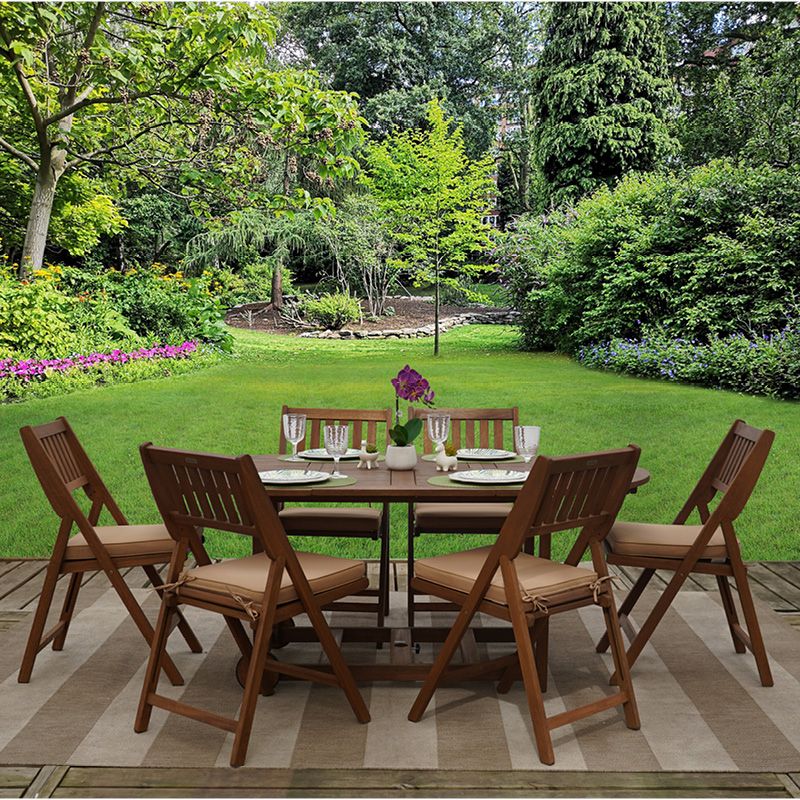Get 7-Piece Outdoor Patio Furniture Fold-And-Store Patio Set With Beige ... pertaining to Why the Coronado 7-Piece Set is Perfect for Small Spaces