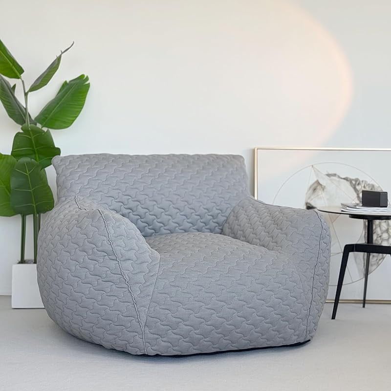 Giant Bean Bag Chair,Bean Bag Sofa Chair With Armrests, Bean Bag Couch ... intended for Gewnee Bean Bag Sofa Chair With Armrests Stuffed High-Density Foam, Pink