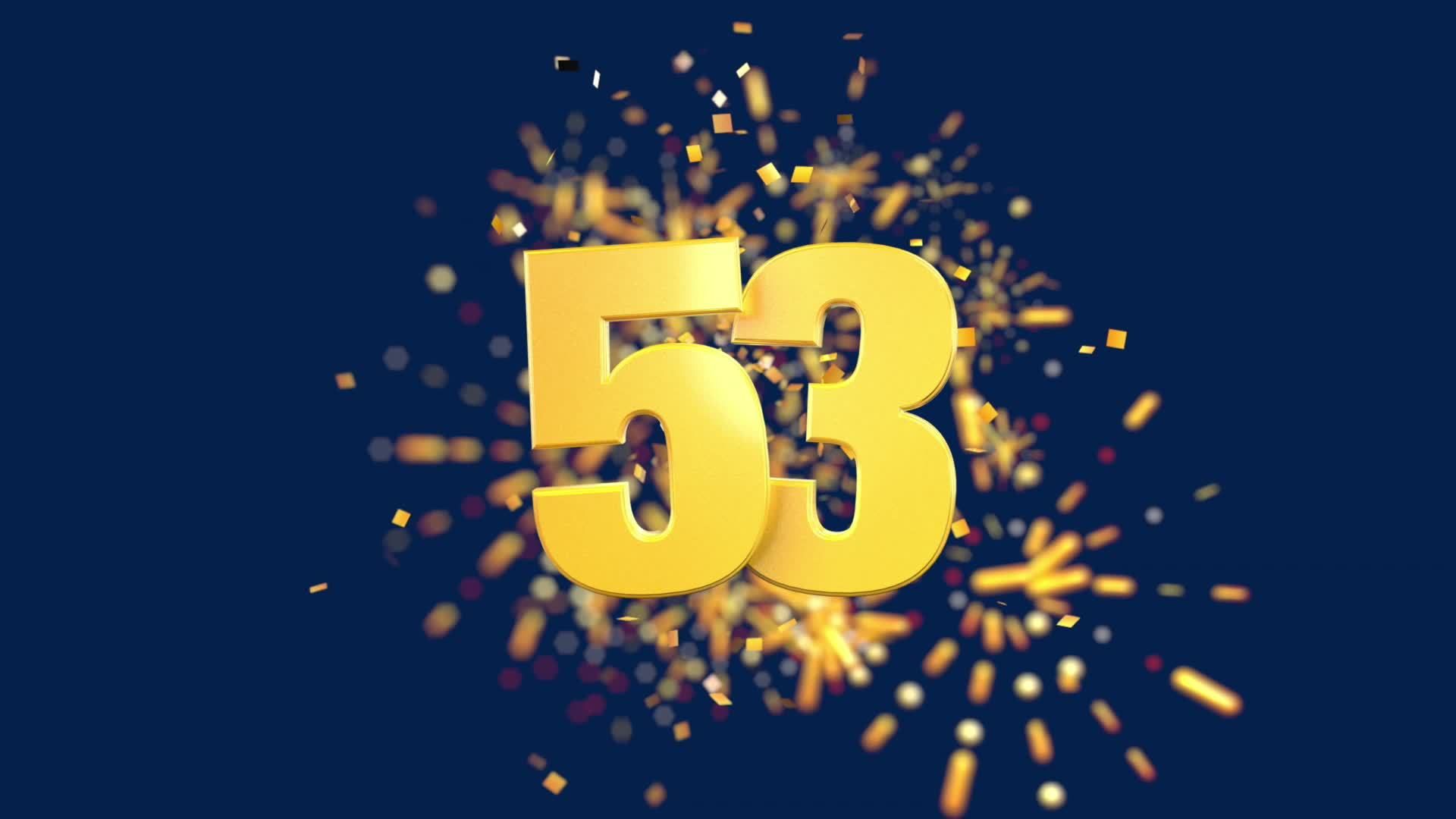 Gold Number 53 In The Foreground With Gold Confetti Falling And ... for Maximizing Your Living Space The Smart Sofa Bed Solution