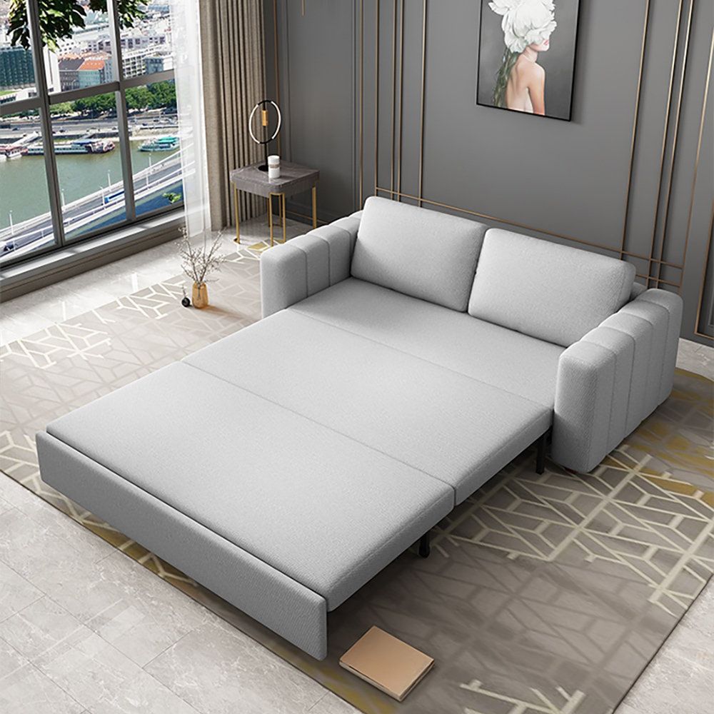 Hokku Designs 82" Upholstered Convertible Sofa Sleeper Sofa Gray ... pertaining to Jide Sleeper Sofa, Gray