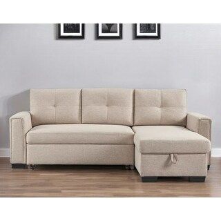 Homeroots 92" Beige Polyester Blend Convertible Futon Sleeper Sofa With ... in 92" Dark Gray Polyester Blend Convertible Futon Sleeper Sofa With Black Legs