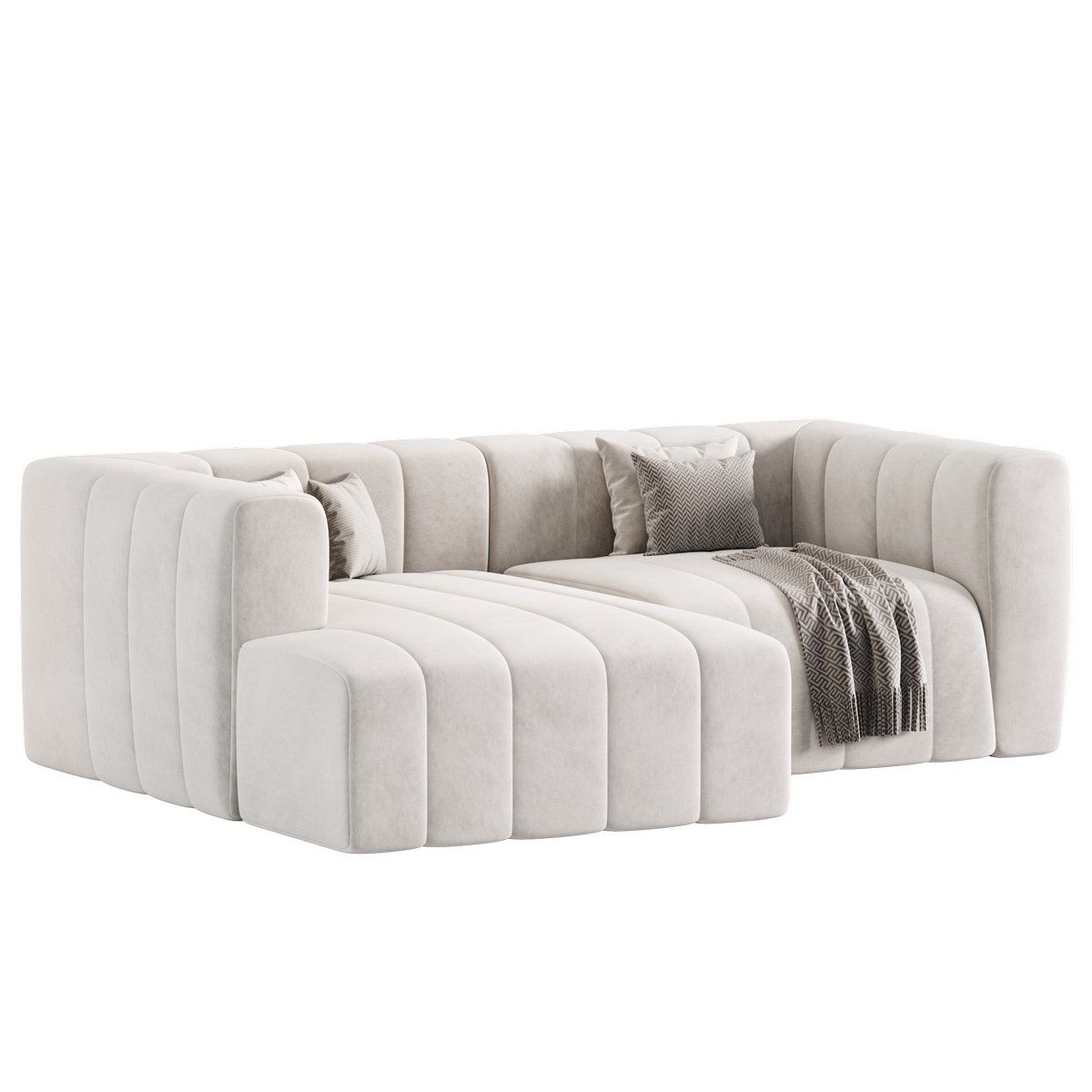 Langham Channel Tufted 2 Piece Modular Sectional Sofa 3D Model Download ... within Beyond the Basics Understanding Your 2-Piece Modular Creamy White Sofa