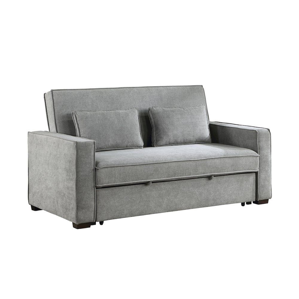 Lexicon Alta Fabric Upholstered Convertible Sofa With Pull Out Bed In Gray Color - Walmart.com throughout Lexicon Alta Fabric Upholstered Convertible Sofa With Pull Out Bed In Gray Color