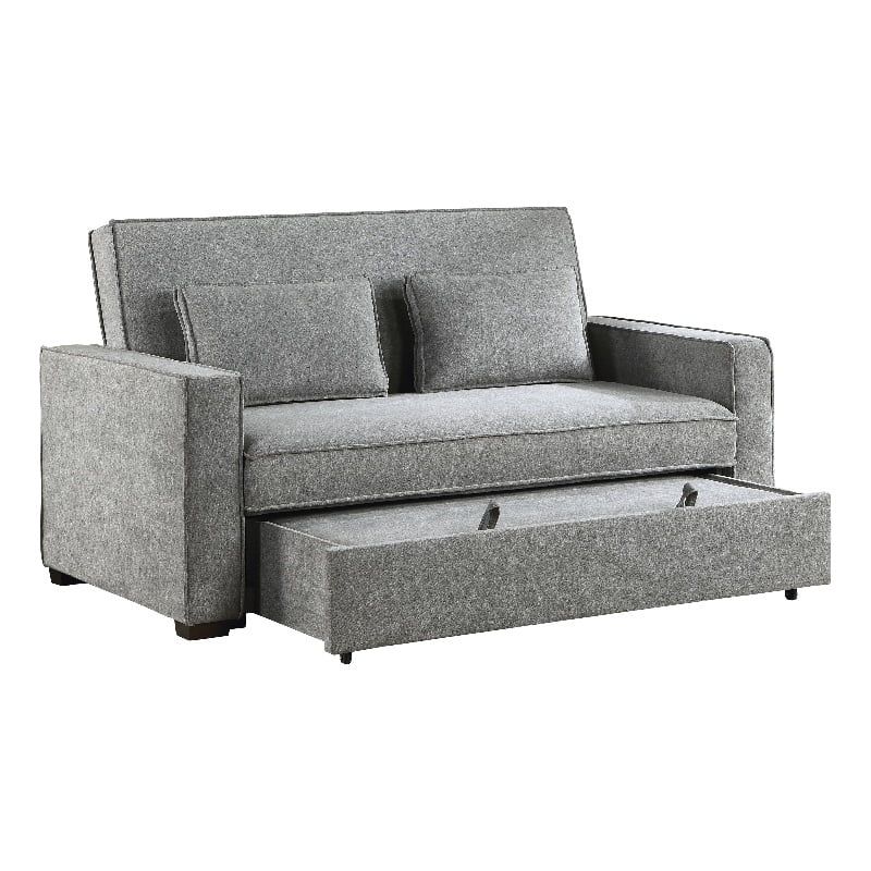 Lexicon Alta Fabric Upholstered Convertible Sofa With Pull Out Bed In ... inside Lexicon Alta Fabric Upholstered Convertible Sofa With Pull Out Bed In Gray Color