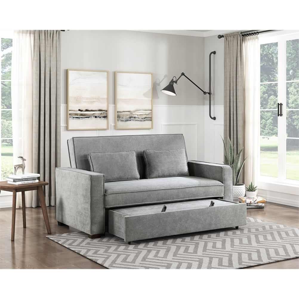 Lexicon Alta Fabric Upholstered Convertible Sofa With Pull Out Bed In ... inside Making Space Work for You The Alta Gray Sofa Bed Guide