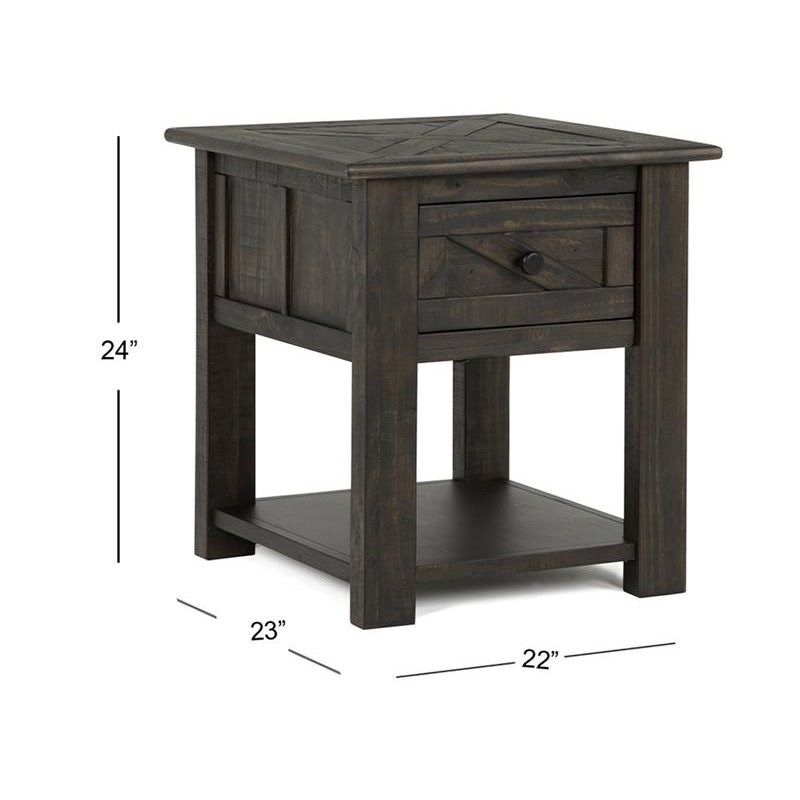 Magnussen Garrett End Table In Weathered Charcoal | Homesquare with regard to How the Weathered Charcoal Finish Enhances the Magnussen Garrett Console Table
