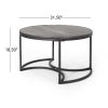 Modern Industrial Fir Wood Nested Coffee Table Set, Black+Silver | Aosom.com pertaining to The Practical Beauty of an Industrial 3-Piece Coffee Table Set