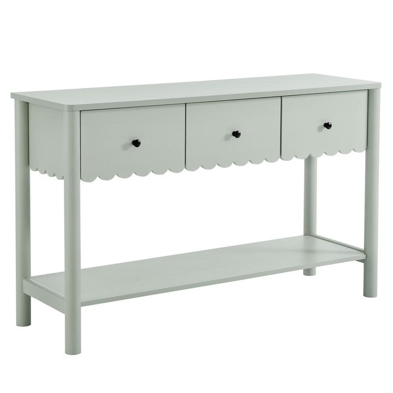 Modway Emmeline 3-Drawer Scalloped Console Table | Wayfair in A Closer Look at the Emmeline Scalloped Console Table White Edition
