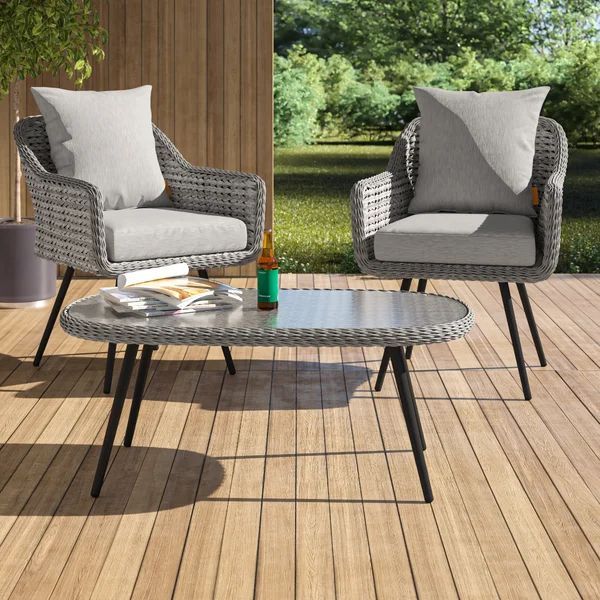 Modway Endeavor 3 Piece Outdoor Patio Wicker Rattan Sectional Sofa Set ... with regard to Endeavor 3 Piece Outdoor Patio Wicker Rattan Dining Set, Gray