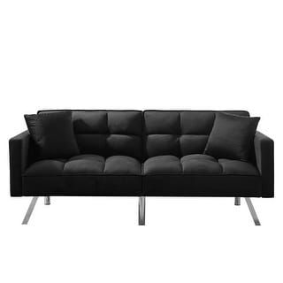 Multifunctional Velvet Futon Sleeper Sofa With Adjustable Backrest ... in Finding Your Ideal Lounging Spot Velvet Futon Features That Matter