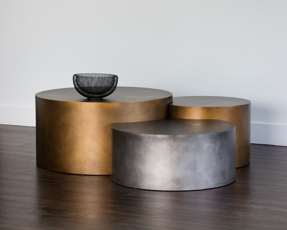 Neo Coffee Tables (Set Of 3) - Antique Brass | Coffee Table Setting, 3 ... for Neo Coffee Tables, Set Of 3 Antique Brass