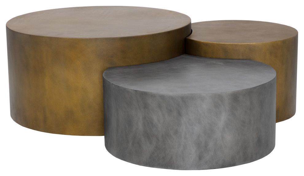 Neo Coffee Tables, Set Of 3 Antique Brass - Contemporary - Coffee Table ... intended for Integrating Neo Coffee Tables A Guide to Creating a Cohesive Space