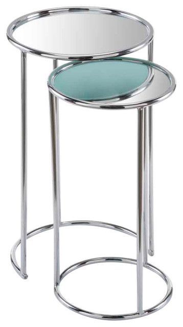Nested Mirror Tables With A Modern Design, 2-Piece Set - Contemporary ... pertaining to The Art of Styling Nested Mirror Tables for a Contemporary Home