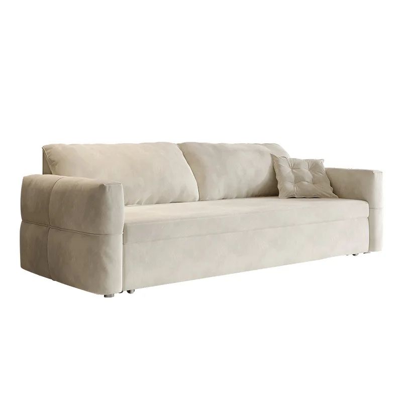 Nodic Cream White Sofa Cum Bed Velvet Cloth Sofa Bed For Living Room ... with Integrating Your Cream White Corduroy Sofa Bed Seamlessly into Your Living Space