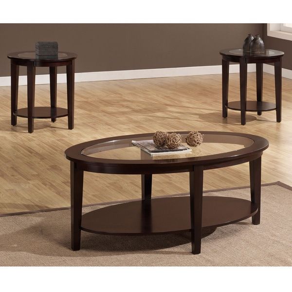 Oval 3-Piece Table Set - Overstock Shopping - Great Deals On Dimensions ... inside Kendall 2-Piece Set, Occasional Table Set, Coffee Table & End Tab