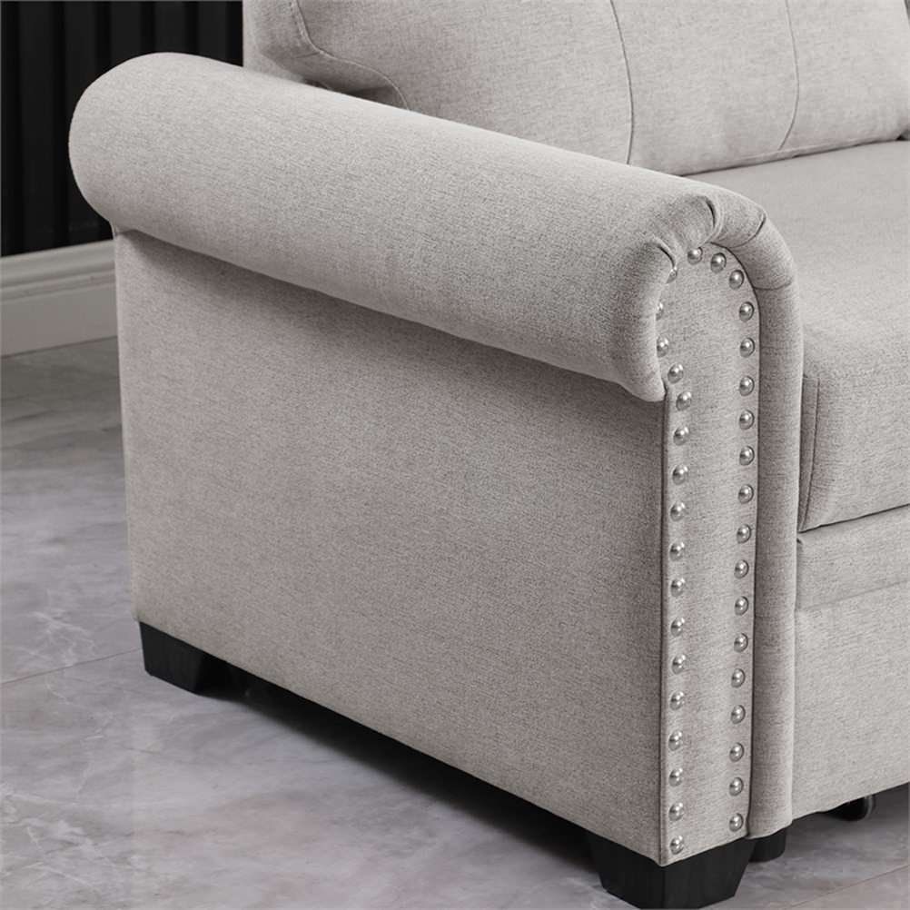 Pemberly Row Reversible Fabric Sleeper Sofa With Storage Chaise In ... with regard to Beyond the Basics Understanding the Smart Storage in Your Pemberly Row Sleeper Sectional
