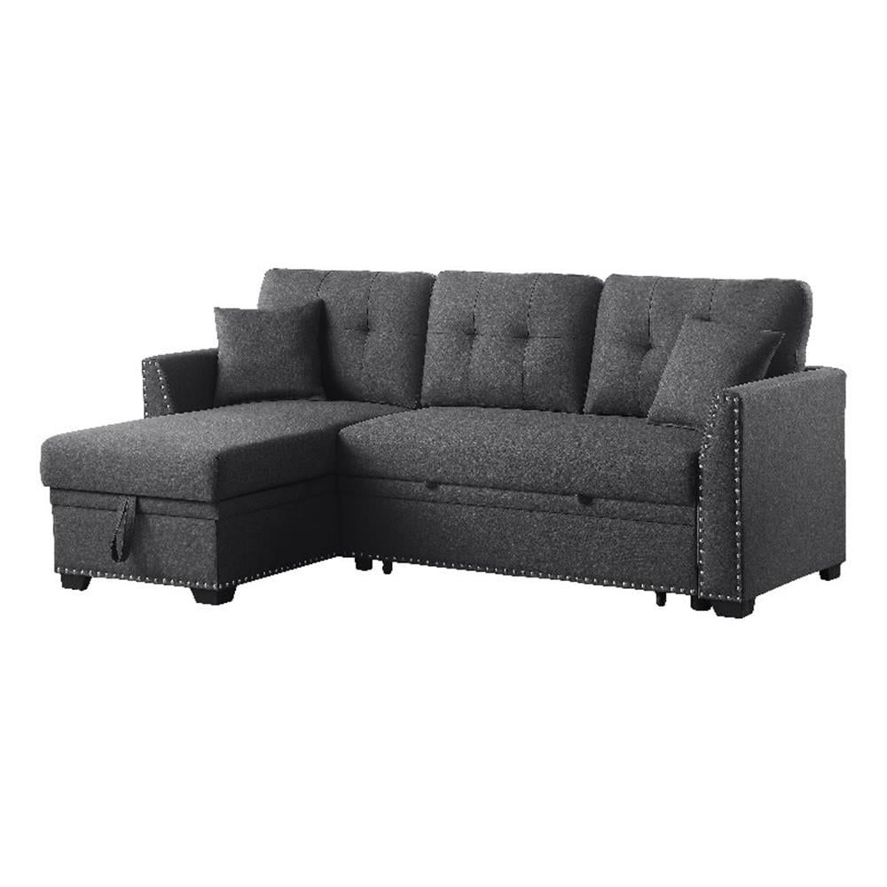Pemberly Row Sleeper Fabric Sofa Sectional W Reversible Storage Dark ... throughout Beyond the Basics Understanding the Smart Storage in Your Pemberly Row Sleeper Sectional