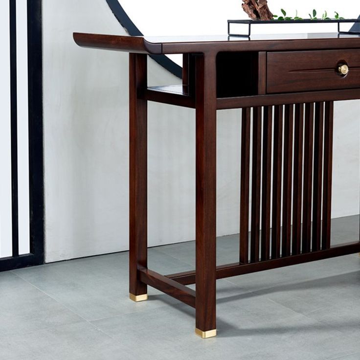 Rectangle Shape Contemporary Console Table Dark Brown Wood Console Sofa Table | Contemporary ... within A Deep Dive into the Unique Appeal of Cranbrook Console Tables