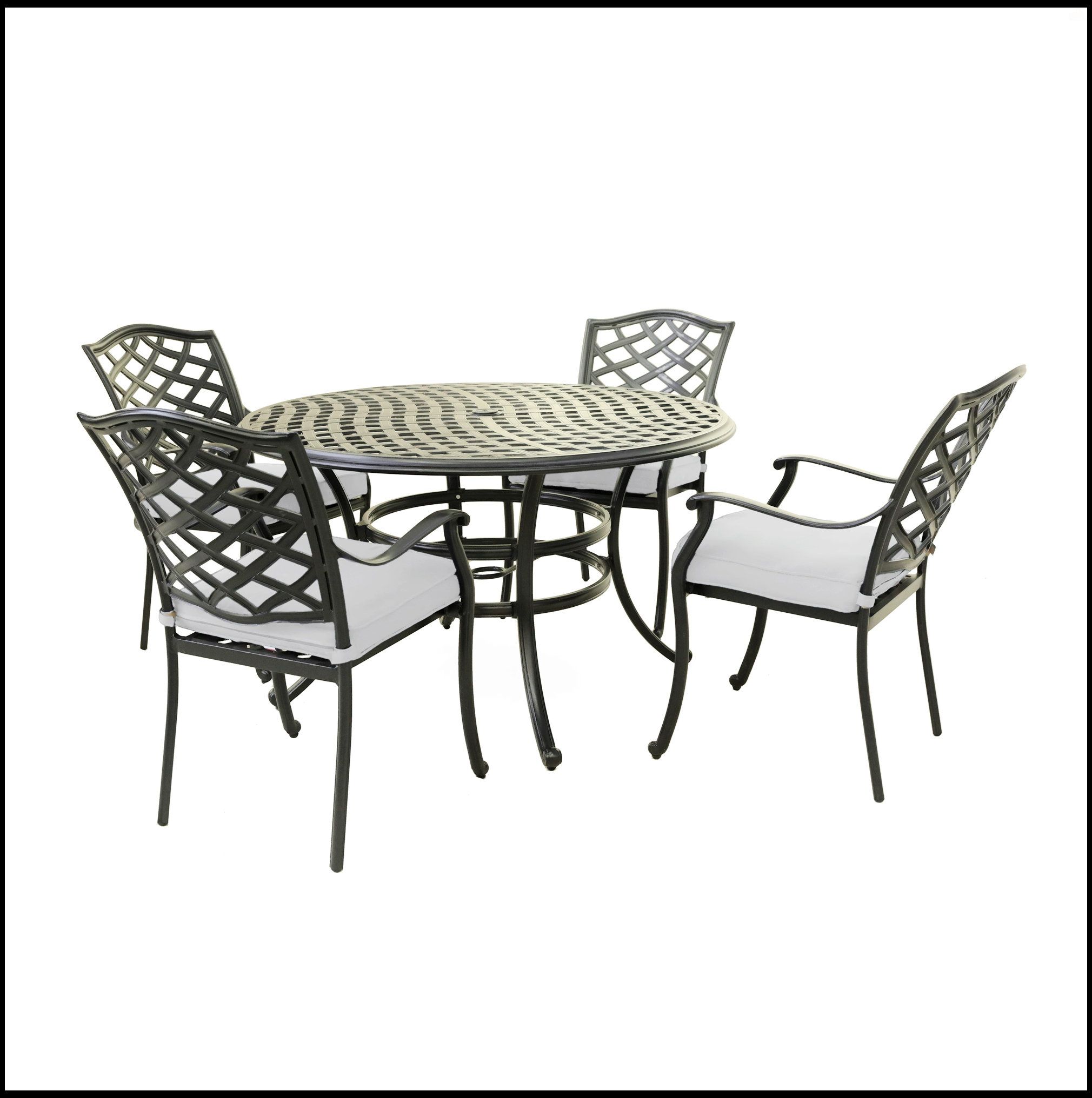 Red Barrel Studio Outdoor Aluminum Dining Set For Stylish And Durable ... throughout Gdf Studio 6-Piece Tripoli Outdoor Aluminum Dining Set, Brown/Brown