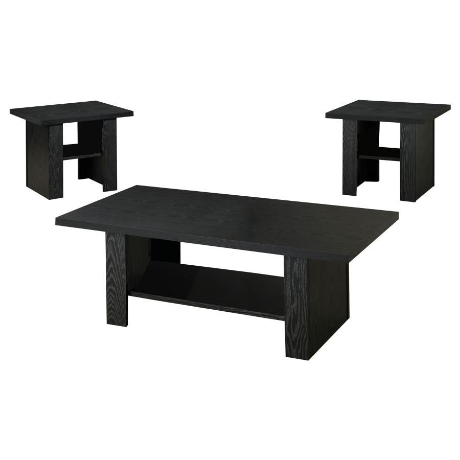 Rodez 3-Piece Occasional Table Set Black Oak | Wholesale Furniture & Linens with regard to 3 Piece Occasional Table Set, Black Oak