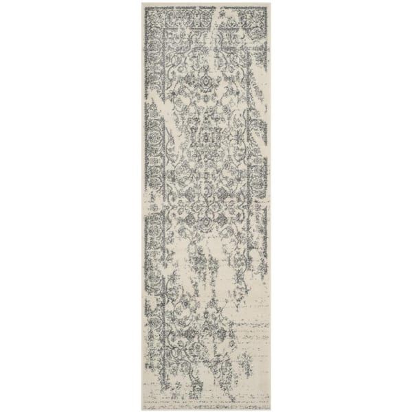 Safavieh Adirondack Ivory/Silver 3 Ft. X 20 Ft. Border Floral Runner Rug Adr101B-220 - The Home ... for Styling Your Space with the Adirondack ADR101B-3 Area Rug