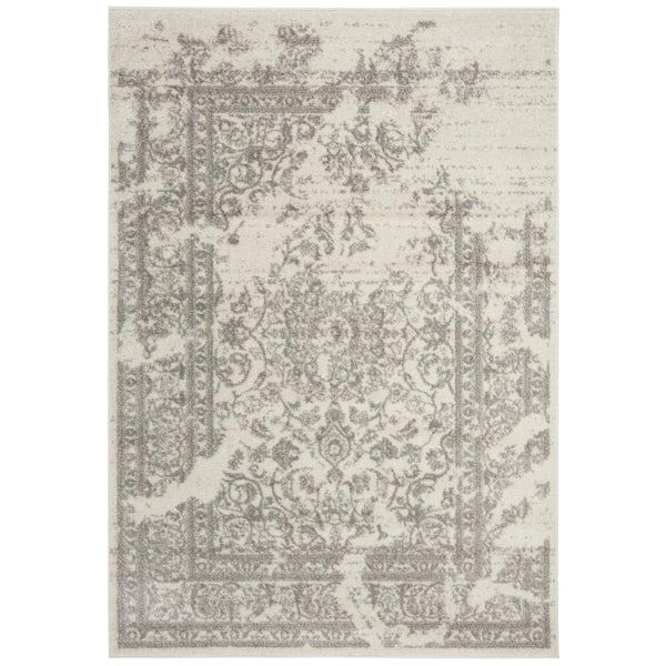 Safavieh Adirondack Ivory/Silver 5 Ft. X 8 Ft. Border Floral Area Rug Adr101B-5 - The Home Depot within Styling Your Space with the Adirondack ADR101B-3 Area Rug