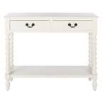 Safavieh Athena Rustic White 2-Drawer Console Table Cns5702A - The Home ... for Athena 2 Drawer Console Table - Distrssed White