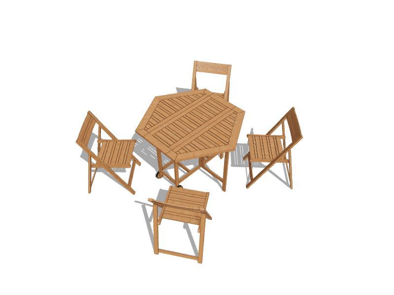 Safavieh Kerman 5-Piece Brown Patio Dining Set Wood Hexagon Table With 4 Stationary Chairs ... for Designing with the Safavieh Kerman 5-Piece Set Indoor-Outdoor Versatility