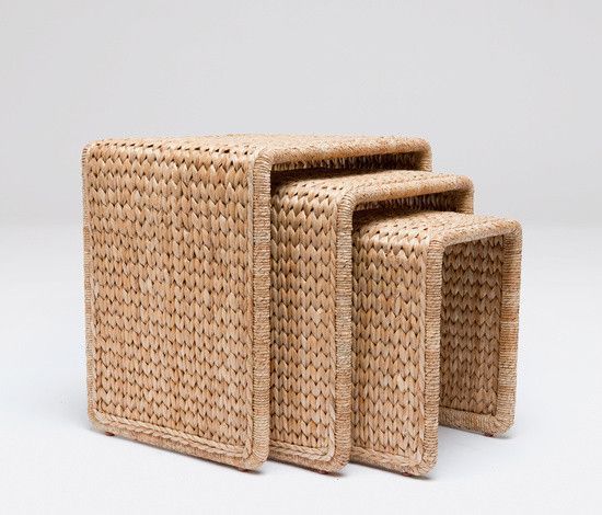 Seagrass Nesting Tables | Coastal Decor, Rustic Chandelier ... with regard to Styling Secrets for Your 22&amp;amp;quot; Coastal Nesting Tables