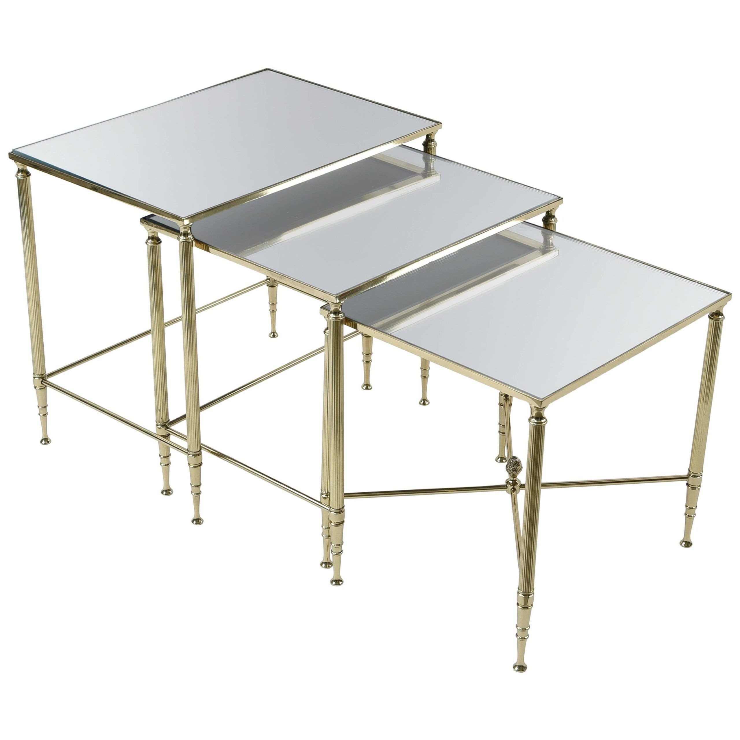 Set Of Antique Directoire Marble-Top Nesting Tables At 1Stdibs throughout The Versatility of Brass Nesting Tables A Design Deep Dive