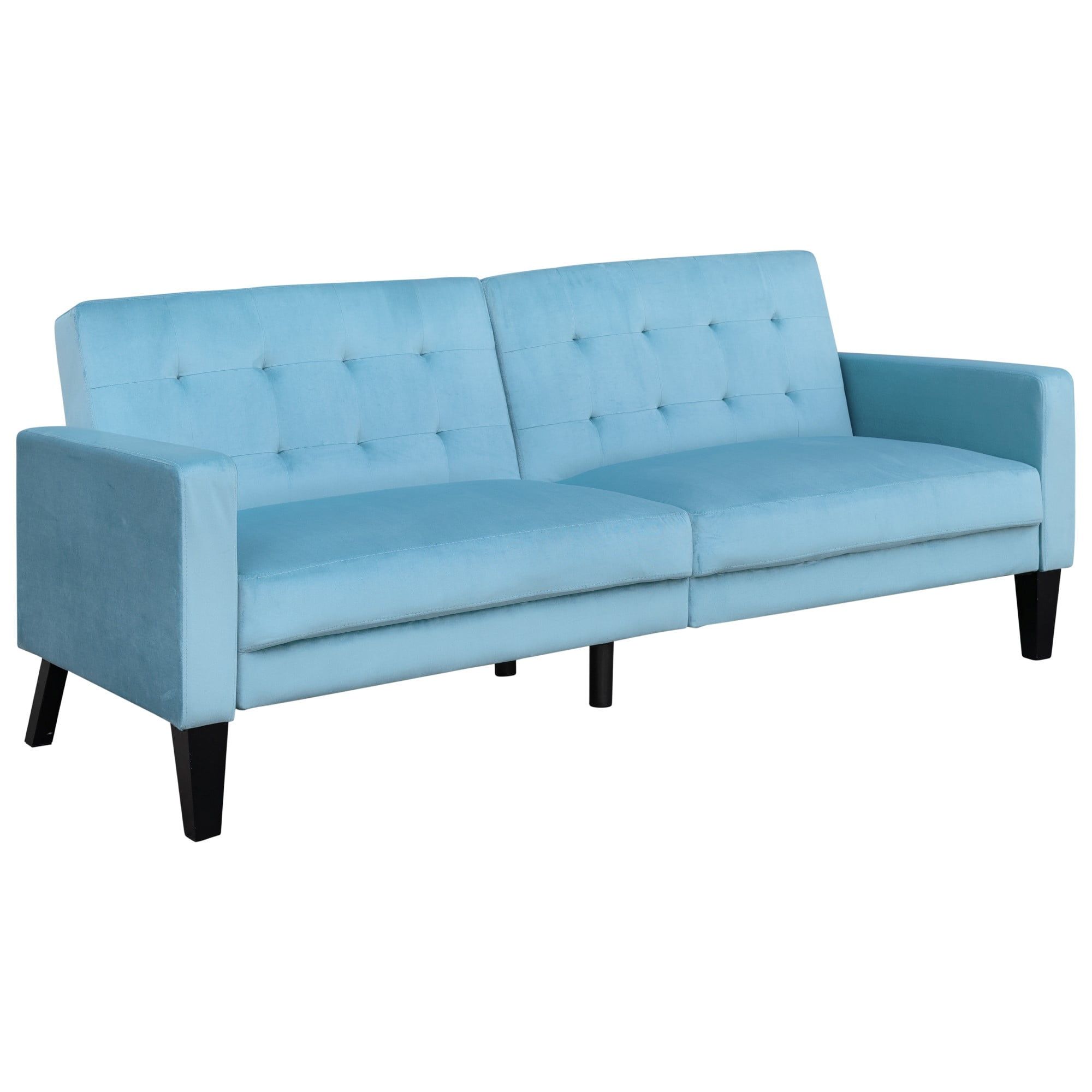 Seventh Blue Couch, Futon Convertible Sofa Bed, Modern Fabric Sofa Bed ... for The Enduring Appeal of Blue Sleeper Sofas with Classic Rolled Armrests