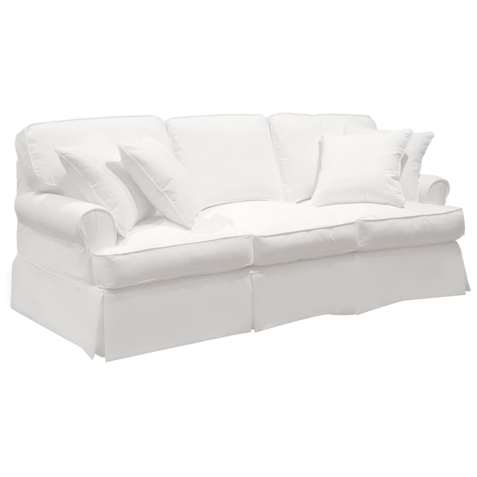 Sunset Trading Horizon Slipcover For T-Cushion Sofa | Stain Resistant ... with regard to Sunset Trading Ariana Stain Resistant Fabric Slipcovered Sleeper Sofa In White