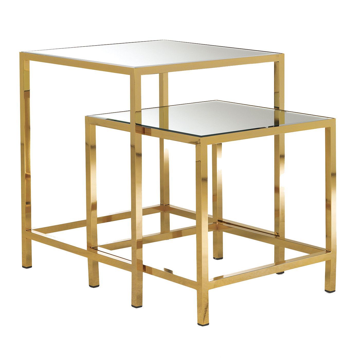 This Elegant Set Of Two Side Tables Is An Elegant Exercise In ... throughout The Art of Styling Nested Mirror Tables for a Contemporary Home