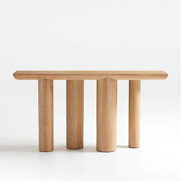 Valo 72" Rectangular Natural Pine Wood Console Table + Reviews | Crate & Barrel intended for 72" X 12" X 35" Cream Wooden Console Table