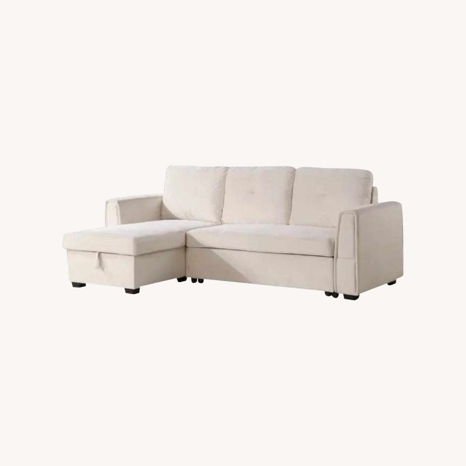 Velvet Sectional Reversible Sleeper Sofa & Chaise - Aptdeco in Beyond the Basics Understanding the Smart Storage in Your Pemberly Row Sleeper Sectional