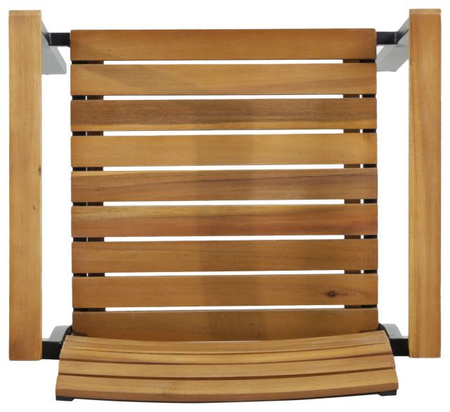 Veromca Outdoor 6 Seater Wood And Iron Dining Set - Transitional ... inside Veromca Outdoor 6 Seater Wood And Iron Dining Set