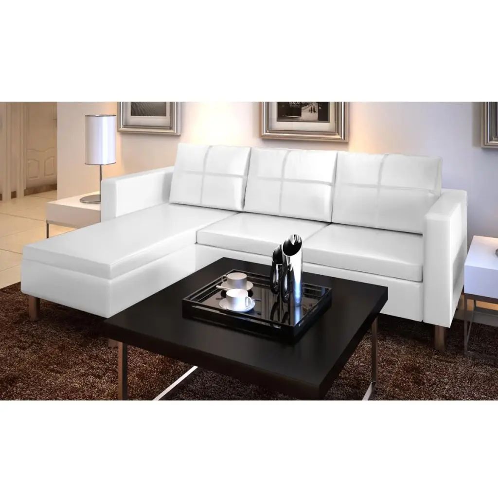 Vidaxl 3 Seater L Shaped Artificial Leather Sectional Sofa White ... with regard to Choosing the Right Sofa Bed Expert Insights on the Vidaxl Black and White Model