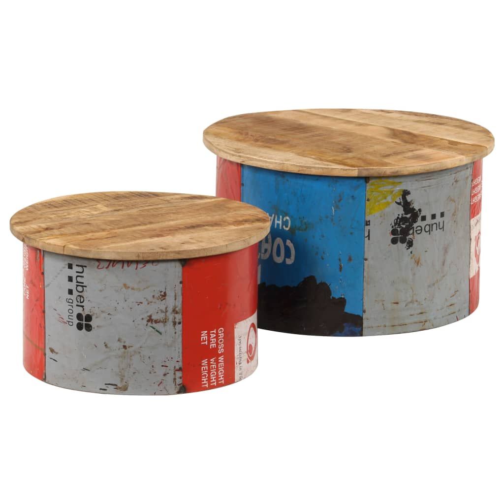 Vidaxl Coffee Tables 2 Pcs Solid Mango Wood | Vidaxl.com in Vidaxl 2-Piece Coffee Table Set Solid Mango Wood