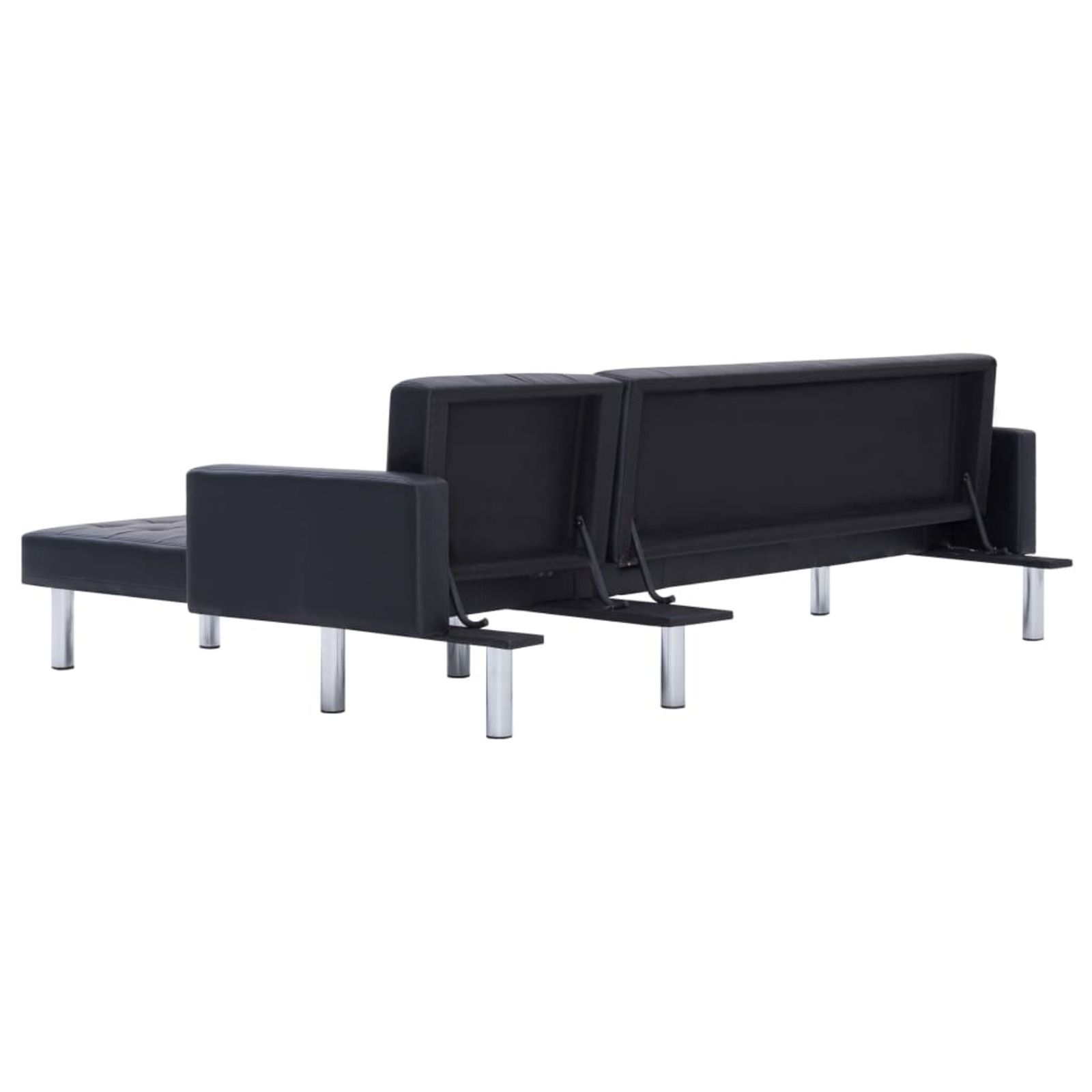 Vidaxl L-Shaped Sofa Bed Black Faux Leather - Bunnings Australia intended for Vidaxl L-Shaped Sofa Bed Artificial Leather Black And White