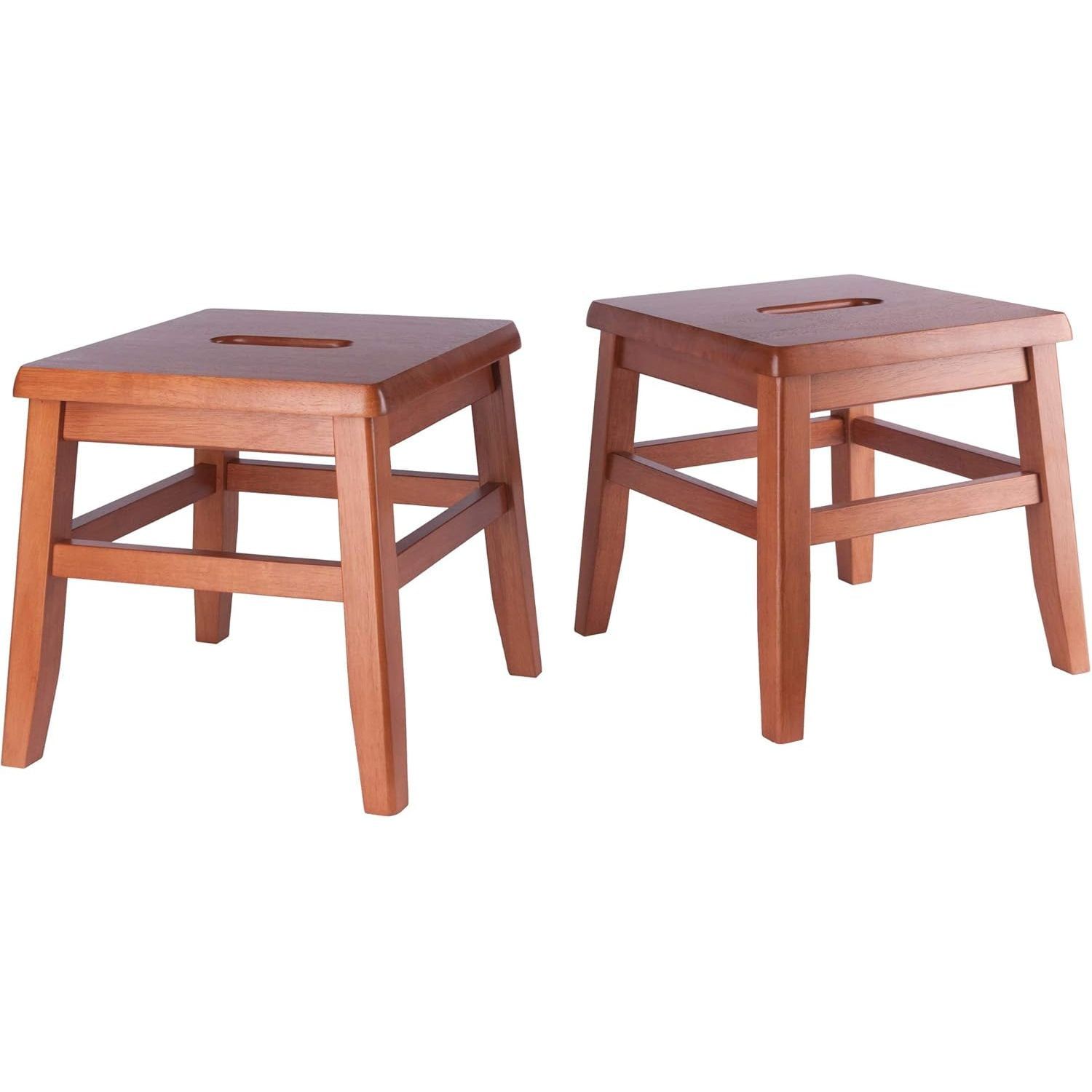 Winsome Kaya 2-Piece Conductor Stool Set, 12H In, Solid Wood, Teak ... intended for Discovering the Timeless Charm of Winsome Kaya Conductor Stools