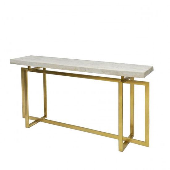 10 Collection Of White Marble Console Tables regarding Pasargad Home Luxe Marble Console Table, White