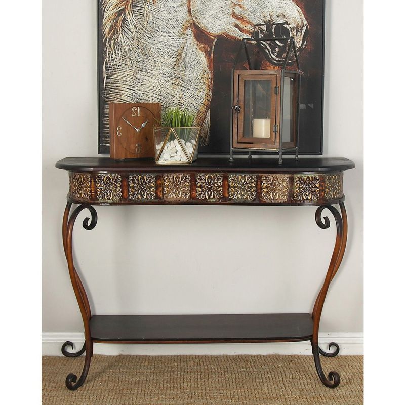 10 The Best Dark Brown Console Tables throughout Camlett Dark Brown / Light Brown Console Sofa Table