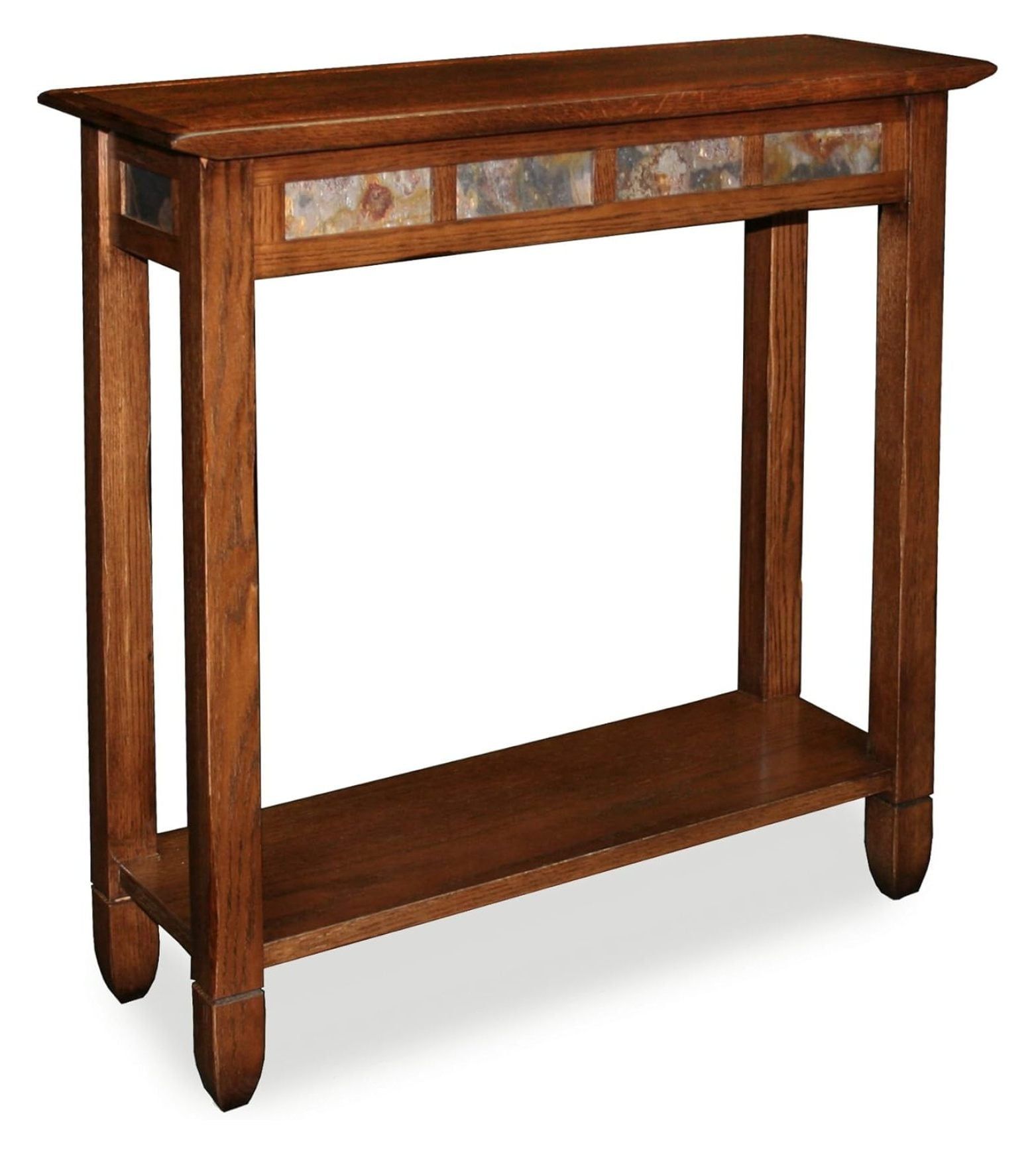 10059 Rustic Slate Tile Hall Console Sofa Table With Shelf, Rustic Oak ... intended for Maximizing Space and Style with Camlett Console Sofa Table Selection
