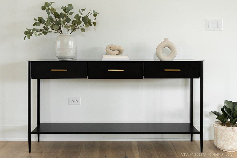 15 Black Console Tables For Every Design Style - Viv &amp;amp; Tim with regard to The Art of Choosing the Right Console Table for Your Home Décor Style